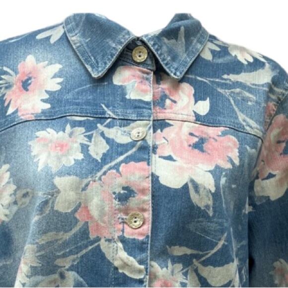 ALFRED DUNNER Shenandoah Valley Long Sleeve I Denim Floral Jacket PM - Picture 15 of 15